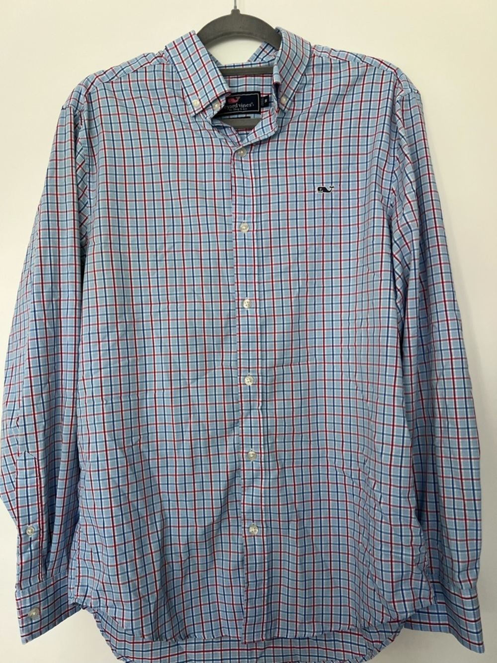 Vineyard Vines Blue and Red Windowpane Button-Down Shirt